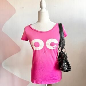 Pink‎ Roxy Logo T Shirt Surf Vintage Graphic Tee Y2K 2000s Retro XS